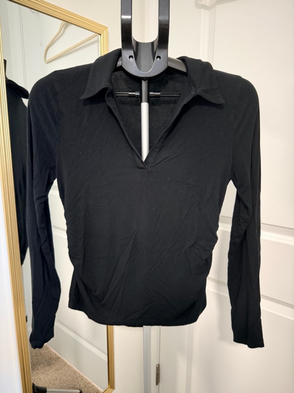 Madewell | Black Women's Long Sleeve V-Neck Top